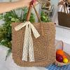 Eco Straw Shopping Bag For Women New Bohemian Beach Bag Large Capacity Shoulder Bag Trend Fashion Woven Handbag Tote