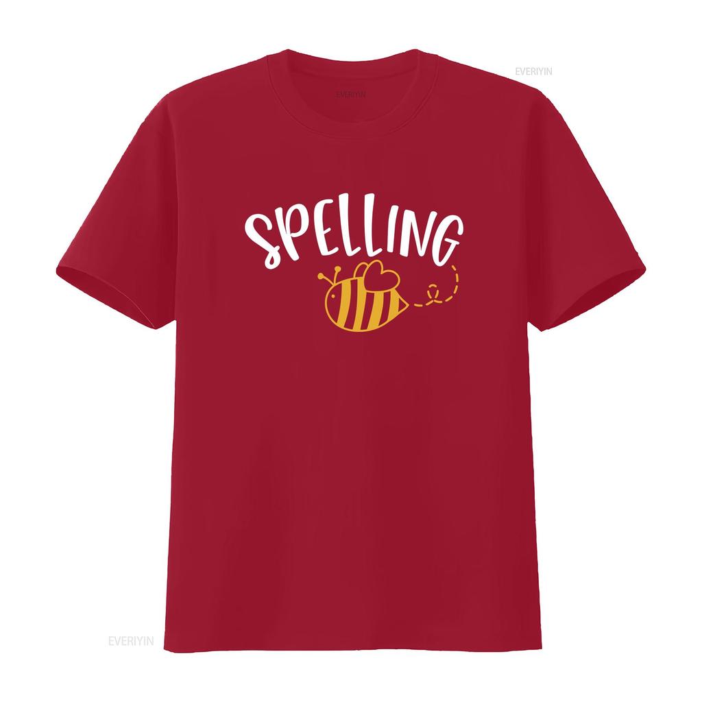 Cute Spelling Bee Design School T Shirt vintage Washed Soft Slightly Comfortable streetwear fashion designer clothes