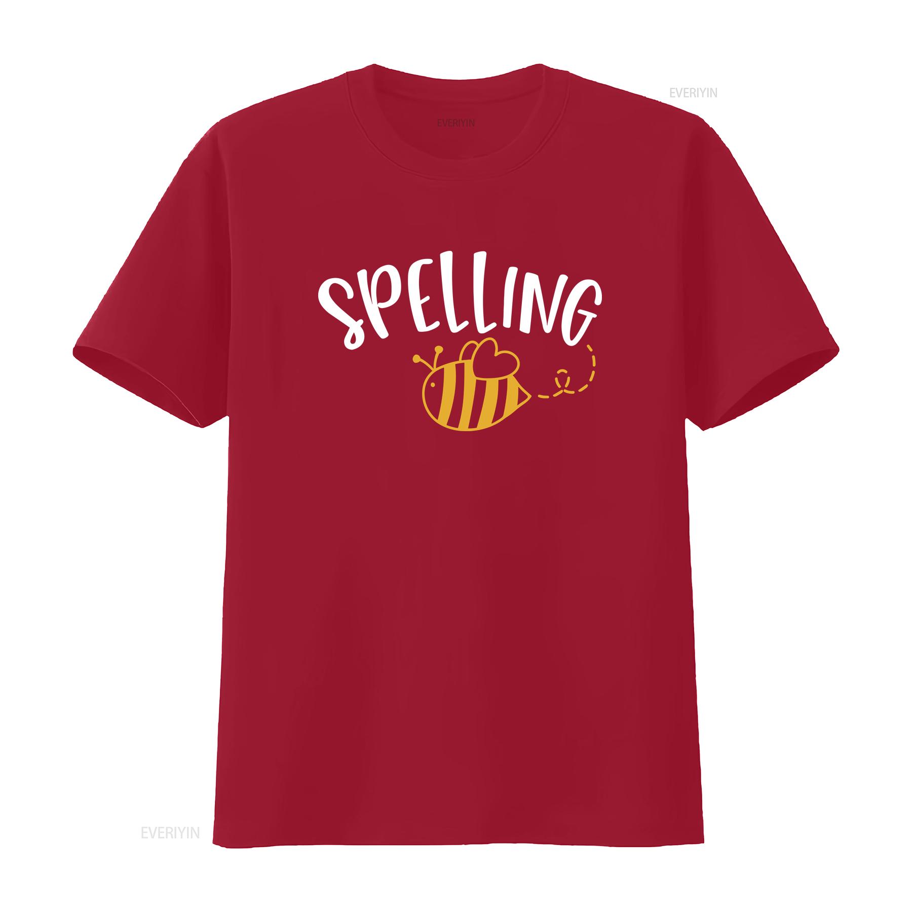 Cute Spelling Bee Design School T Shirt vintage Washed Soft Slightly Comfortable streetwear fashion designer clothes S
