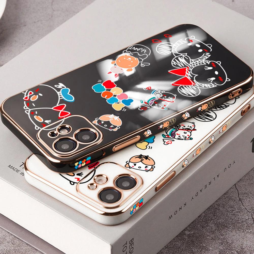 

Микки Минни Маус Пух Медведь Мягкий чехол с квадратным краем и покрытием для телефона Роскошный чехол из ТПУ для телефона Xiaomi Redmi