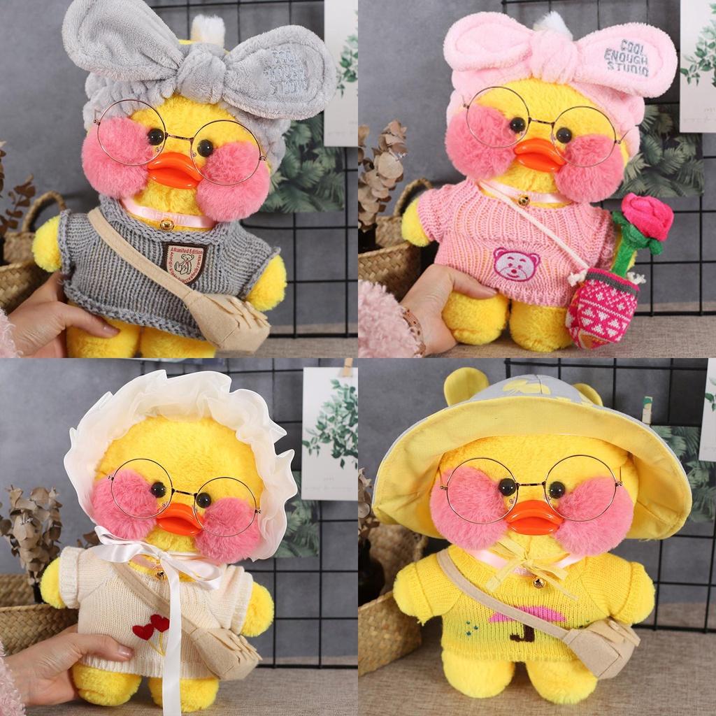 Weiches und entzückendes 30 cm Lalafanfan Cafe Mimi Gelbes Enten Kostüm Plüschtier