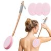 Back Lotion Applicator with Replaceable Cotton Pads Even Coverage Sunscreen Cream Applicator with Curved Handle Back Feet Cleaning Bath Scrubber for