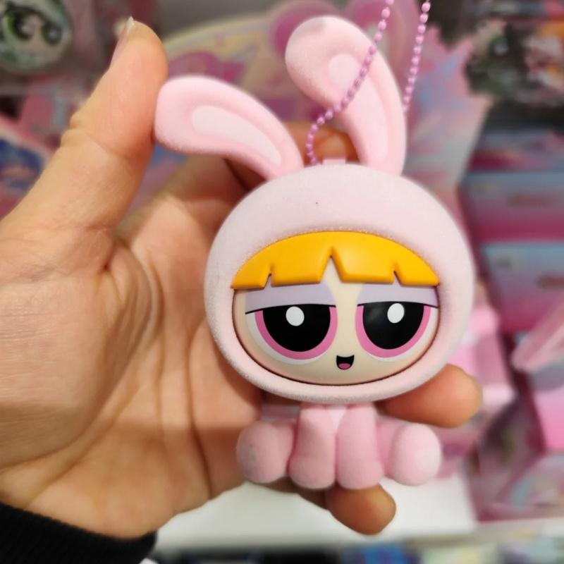 The Powerpuff Girls Face Changing Doll  Cartoon Doll Keychain  Anime Ornament Toy Birthday Gift