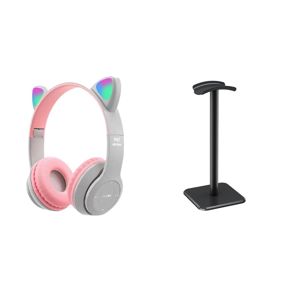 Aluminium Alloy Headphone Stand Holder Rack Space Saving Headset Stand Rack Desktop Organizer Display Earphone Hanger Bracket
