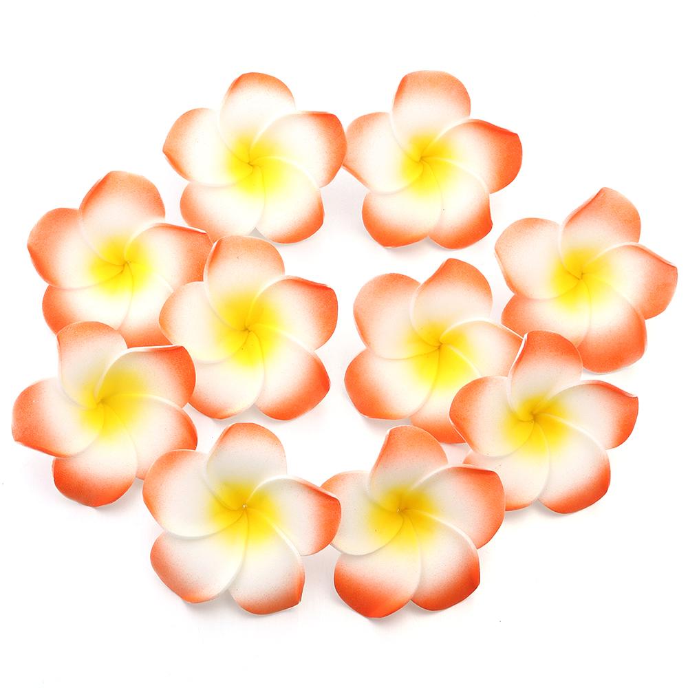 10pcs Foam Frangipani Flowers Colorful Hawaiian Aritificial Flowers Head For Home Wedding Party Hawaii Beach Vacation Gift Decor