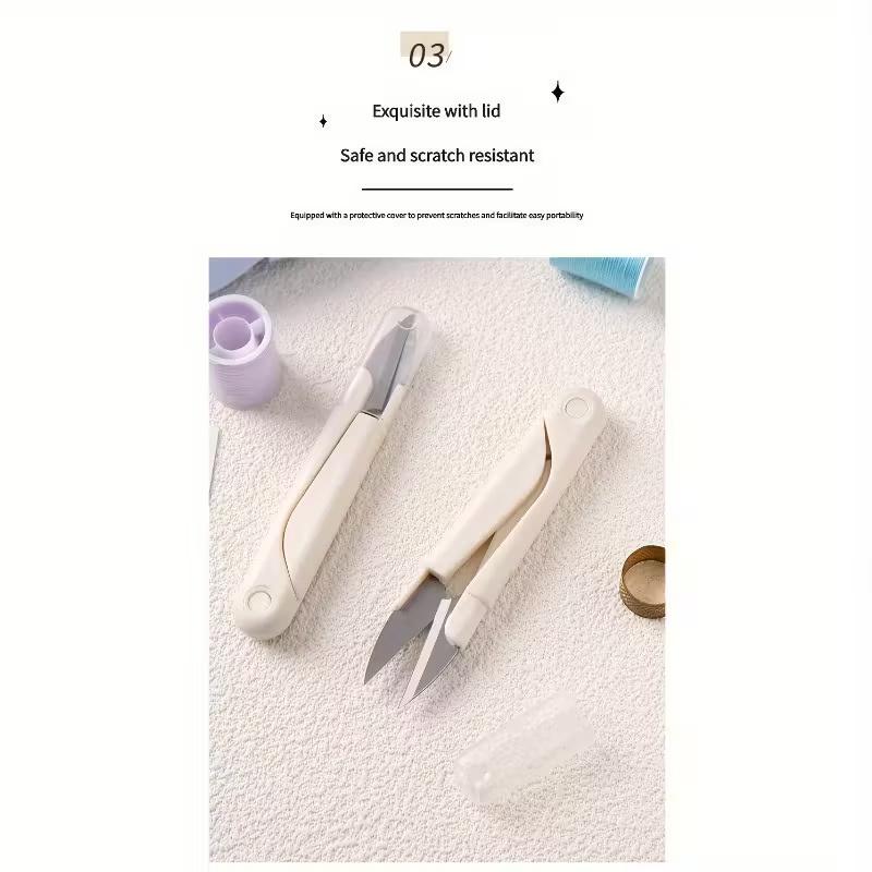 1PCS Stainless Steel Sewing Scissors Multi-Purpose Fabric & Thread Cutting Tools with Cover for Tailoring DIY Crafts