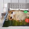 Miauw Kat Uil Bellen Telefoon Thema Warme Gezellige Deken Esthetische Reis Plaid Home Decor Flanellen Sprei Bank Bed Cover