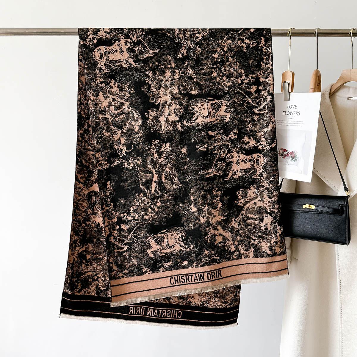 

Pashmina Shawl Lady Forest Printing Wrap Warm Winter Scarves Autumn Design Print Female Foulard Beach Stoles Female Long Scarf 66X186cm