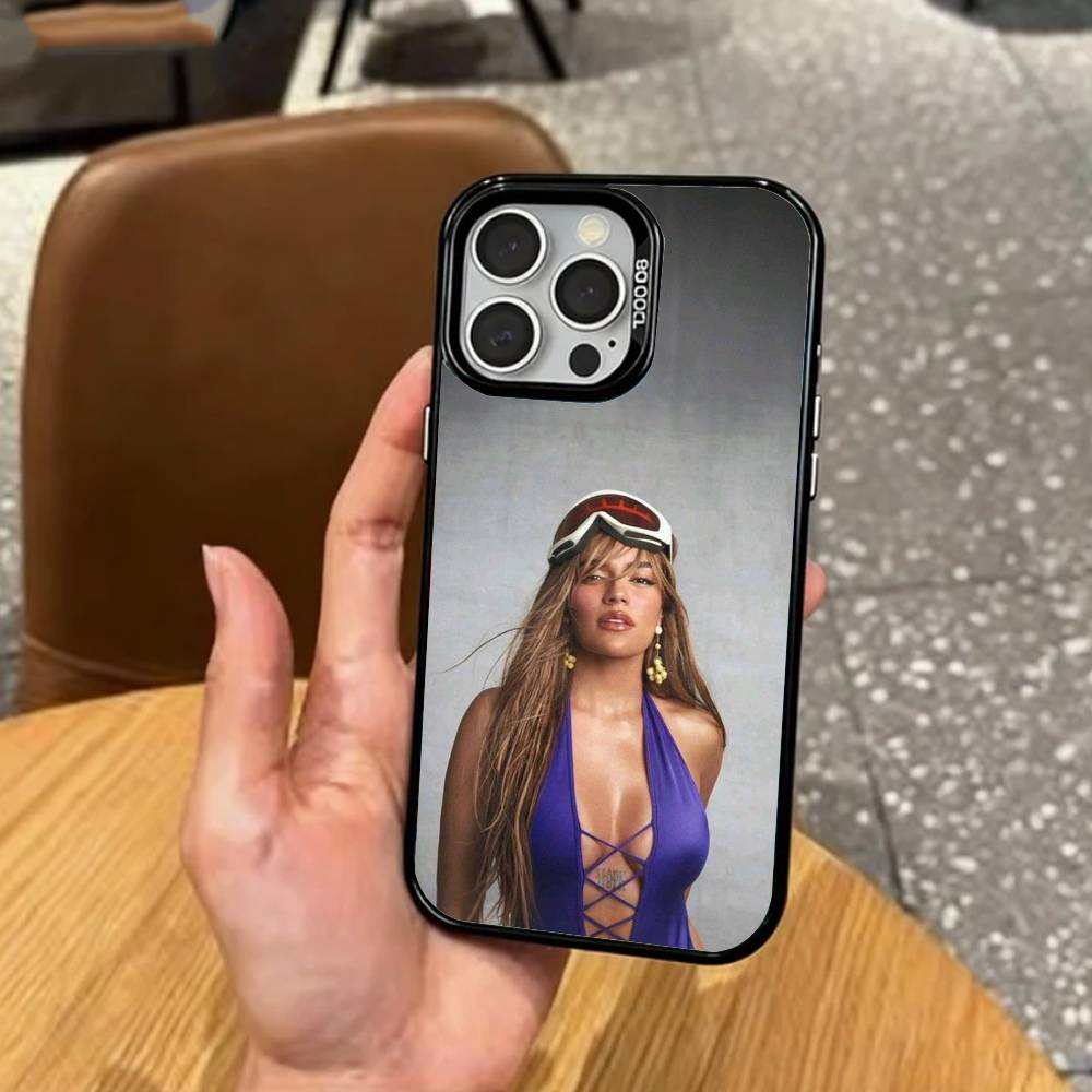 COOL K-Karol G T-Tropicoqueta   Phone Case For iPhone17,16,15,14,13,12,11 Plus,Pro Max Colored Silver Plated Inside Cover