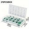 270pcs Green High-Quality Rubber O-Ring Kit - 18 Sizes Heavy-Duty Multi-Purpose Seals for Automotive, Plumbing, HVAC