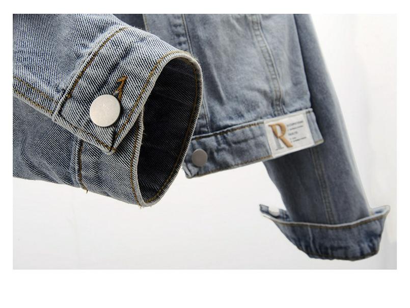 Trendy Koreaanse Patchwork Denim Jas - Korte Losse Stijl voor Dames voor Lente/Herfst