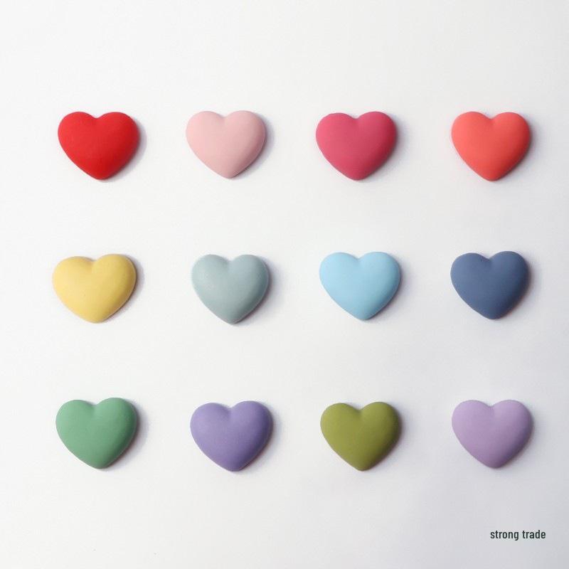 12 Pinze Magnetiche a Forma di Cuore per Frigorifero, Lavagna, Lavagna Bianca e Bacheca Decorazione