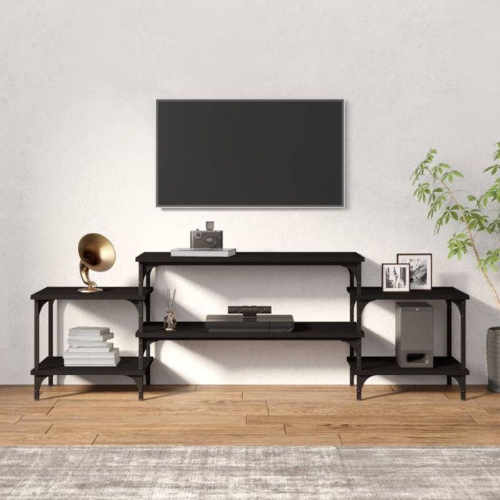 VidaXL Meuble TV noir 157x35x52 cm bois d'ingénierie 826320