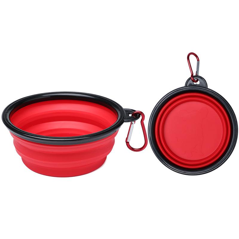 Pet Soft Rubber Folding Bowl Travel Portable Dog Bowl Dog Food Basin Cat Bowl Foldable Dog Bowl