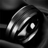 Fashion 8mm Men Rings Black Groove Matte Stainless Steel Rings For Men Wedding Engagement Jewelry Anniversary Birthday Gifts