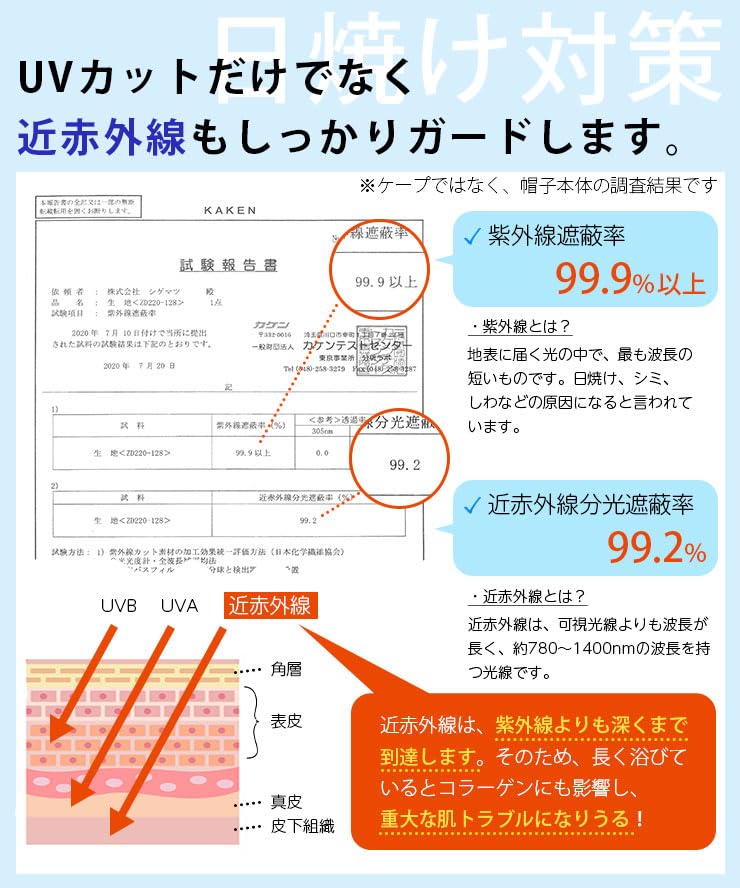 [Kokagel] Hatt MW Adventure Hatt, Safarihatt, Dame, Herre, 99% UV-beskyttelse, Varmeisolering, Maskinvaskbar, Føles -10℃, CC2R501Q, 57 til