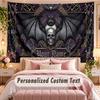 Skull Gothic (171) Theme Wall Tapestry Customized With Name Text Personalized Hanging Tapestry For Bedroom Living Room Decor