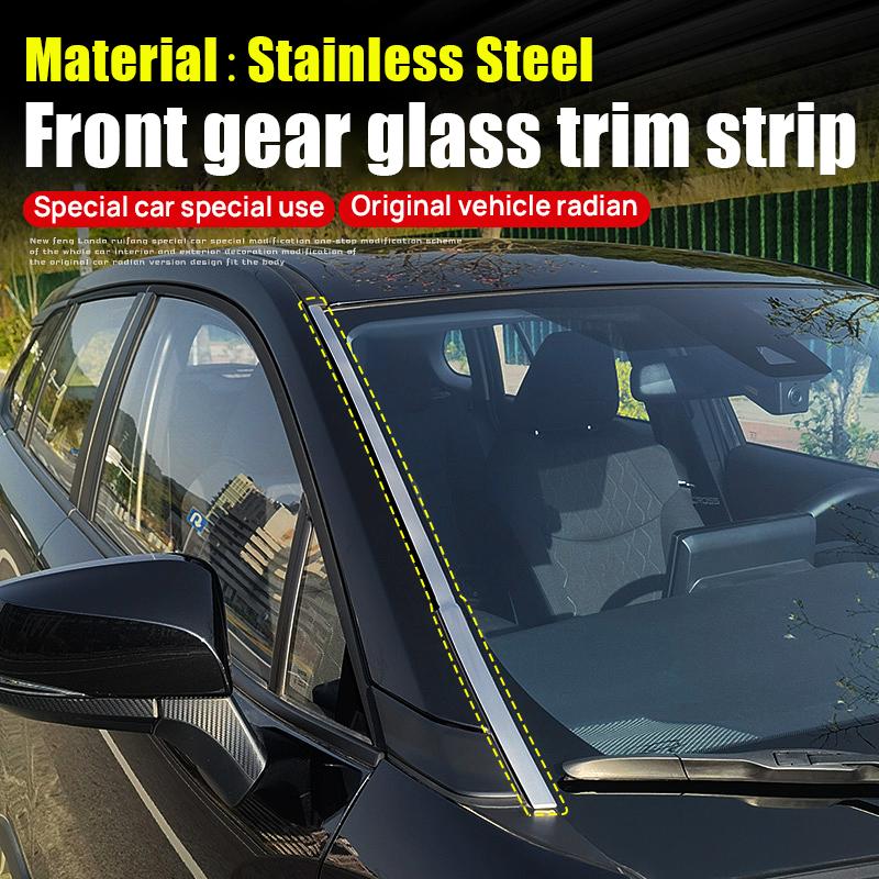Car Accessories For Toyota Corolla Cross XG10 2024 2024 2024 Hybrid Stainless Front Window Trim Head Decoration Trim Stickers