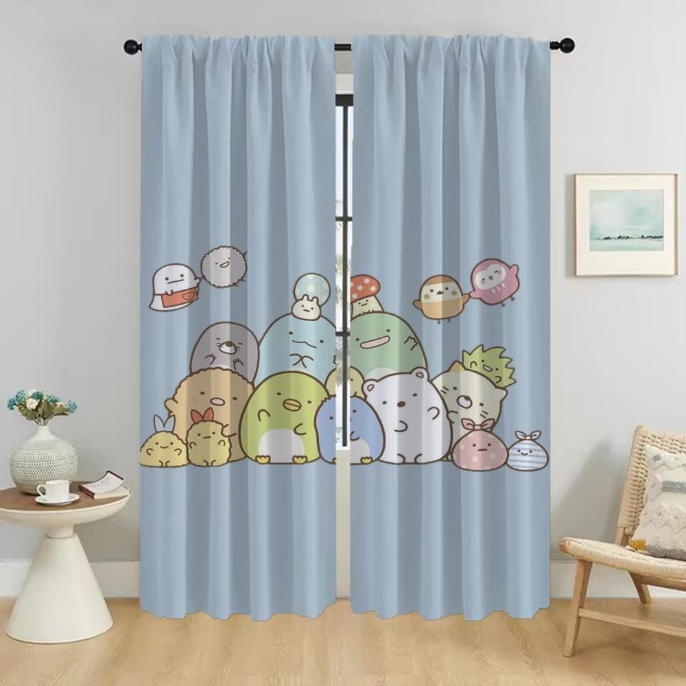Sumikko Gurashi Curtains Child Room Blackout Curtain for Room 2 Panel Home Interior Curtains Shades Halloween Decoration Living