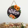 Sunflower Welcome Cheerful Circular Door Sign For Cozy Fall Atmosphere Home