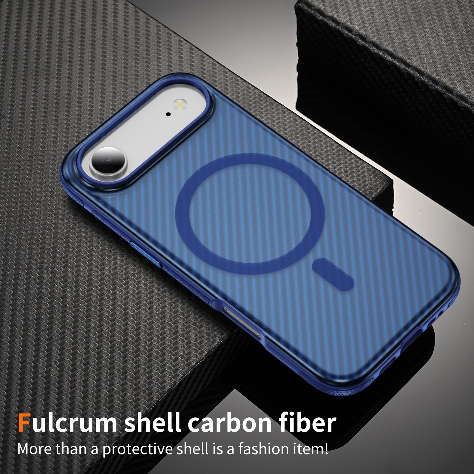 

Transparent Carbon Fiber Pattern For Magsafe Magnet Case For iPhone 17 Air 16 15 14 13 12 Pro Max Plus Shockproof Cover iPhone 12