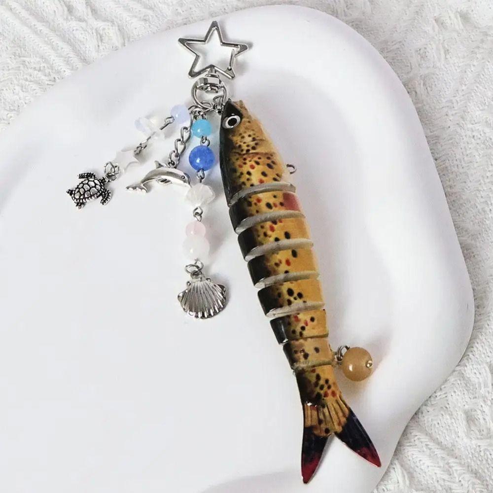 Bionic Design Handmade Fish Keychains High-precision Fish Bait Lanyard  Fishing Enthusiasts