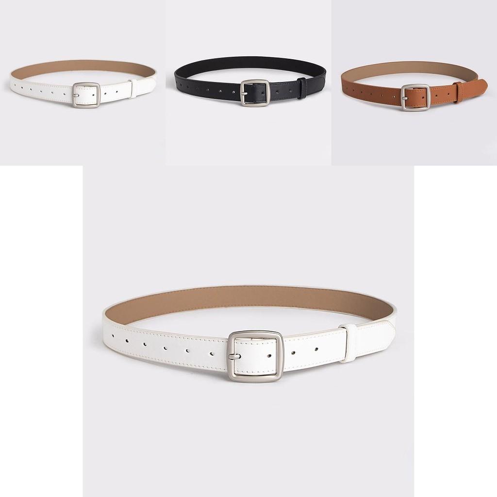 Versatile Women Faux Leather Belt With Geometric Elements For Casual Look