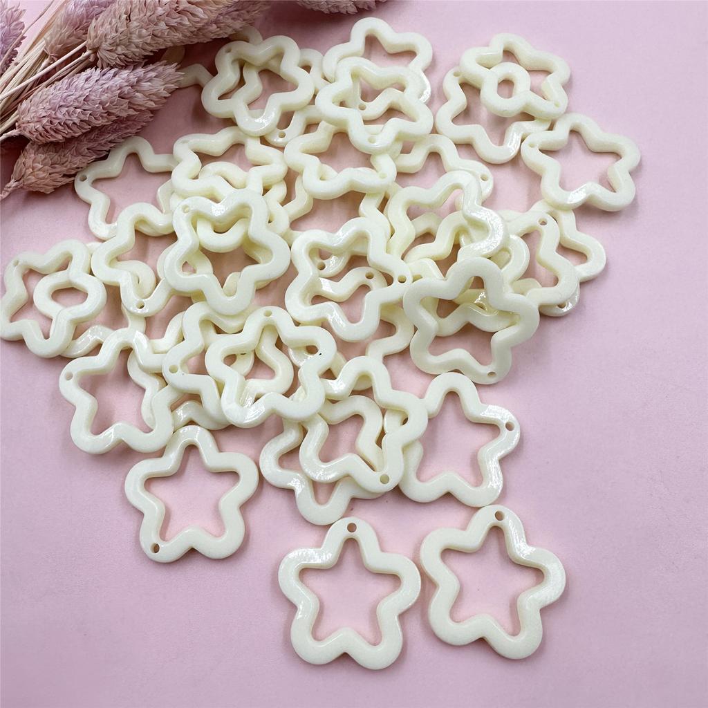 For Necklace Earrings Making 30mm 40Pcs Acrylic DIY Jewelry Material Candy Color Pendants Pentagram Star Pendant Fashion  Accessories