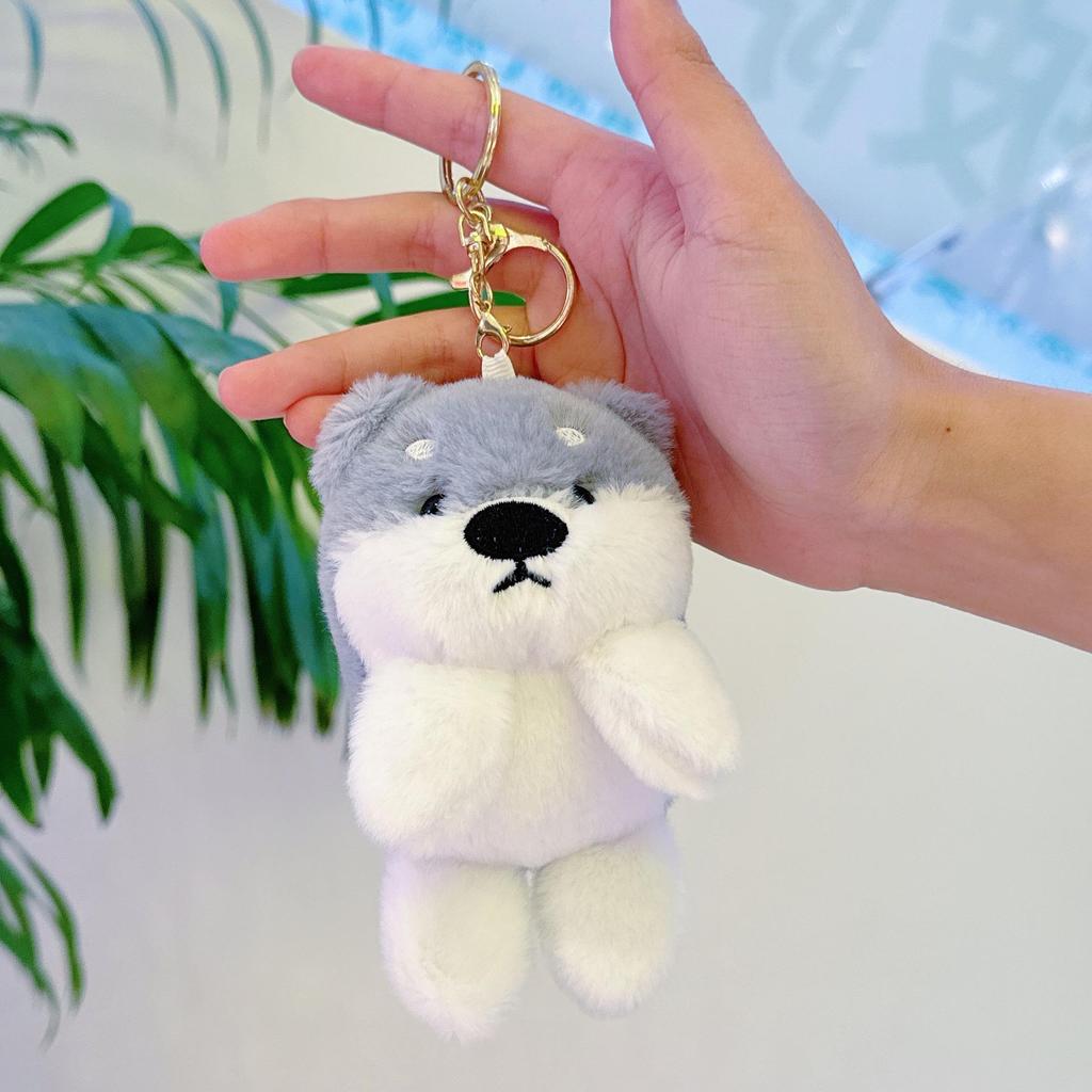 Husky Plush Dog Keychain - Cute Cartoon Puppy Bag Charm & Fashionable Doll