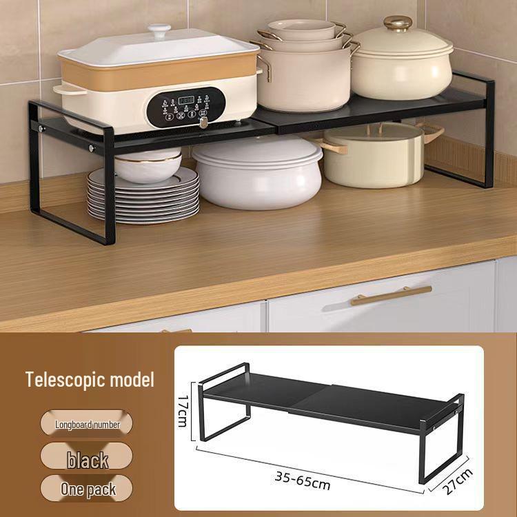 Retractable Layered Storage Shelf - Nail-Free Iron Organizer for Dorms