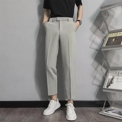 Trendige, gerade geschnittene Freizeithose für Herren im koreanischen Stil: Frühling/Herbst: Neun Punkte, knitterfreie Businessmode.