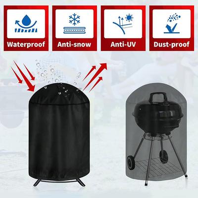 1 buc Pânză Oxford Husă Barbecue Heavy Duty pentru Weber Durabilă Rotundă Exterior Negru Protector Grill Camping Școală