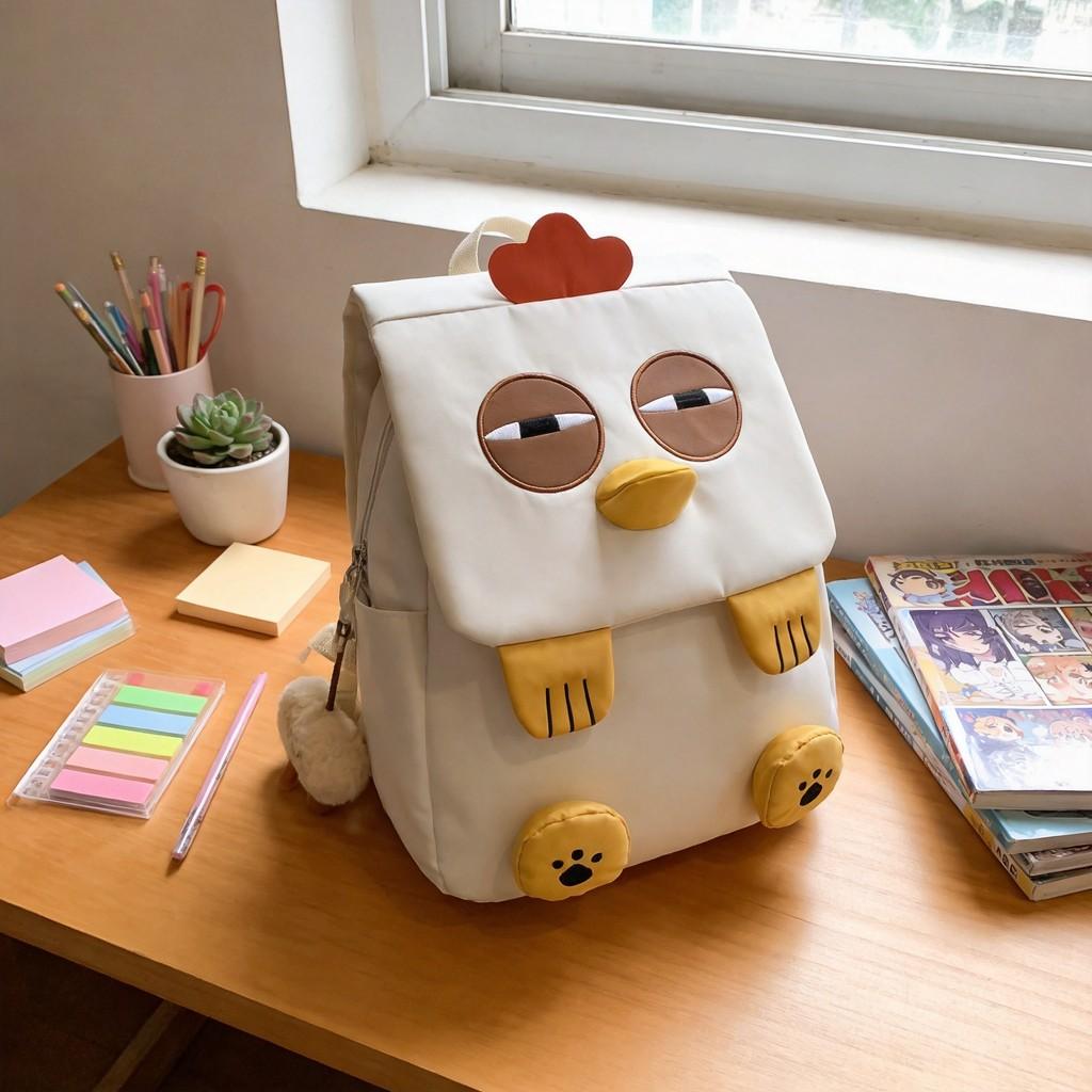 Cartoon Animal Nylon Backpack With Breathable Cushion Straps For Daily Use And Travel
