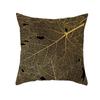 Home Furnishings Black Gold Leaf Print Cushion Cover Office Cushion Cover Waist Pillow Cover