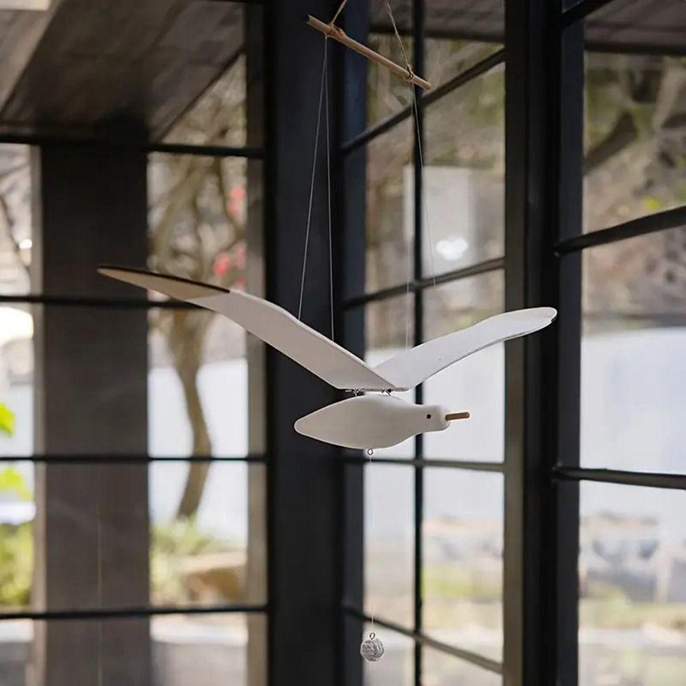 Creative Flying Seagull Hanging Ornament Wooden Flying Seagulls Pendant  Baby Room