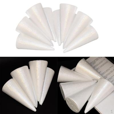 6 X 5pcs of Size Polystyrene White Foam Cone Shapes Modelling Craft Wedding Party Christmas