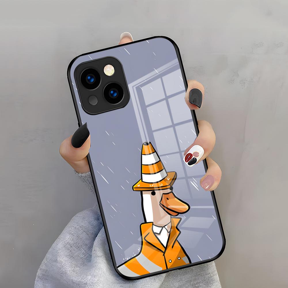 Cartoon Duck Goose Phone Case For IPhone 18 Pro Max 17 Pro 16 15 14 Plus 12 13 11 Shockproof Glass Cover