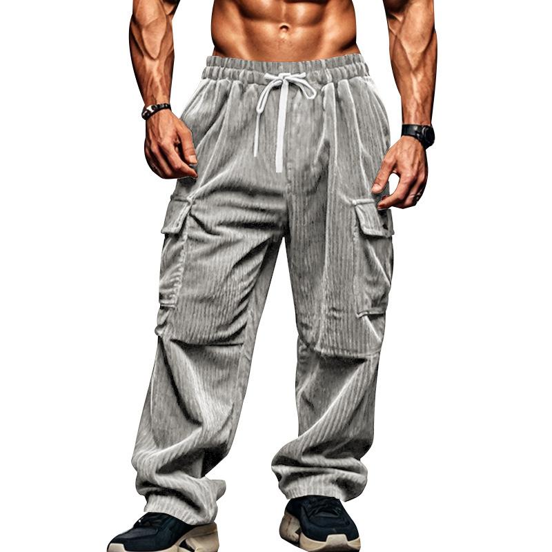 Pantaloni Cargo da Uomo Design Classico Multi Tasche con Patta Pantaloni Cargo Casual da Uomo Techwear Coulisse Pantaloni Baggy Hiphop da Uomo Per Autunno Estate