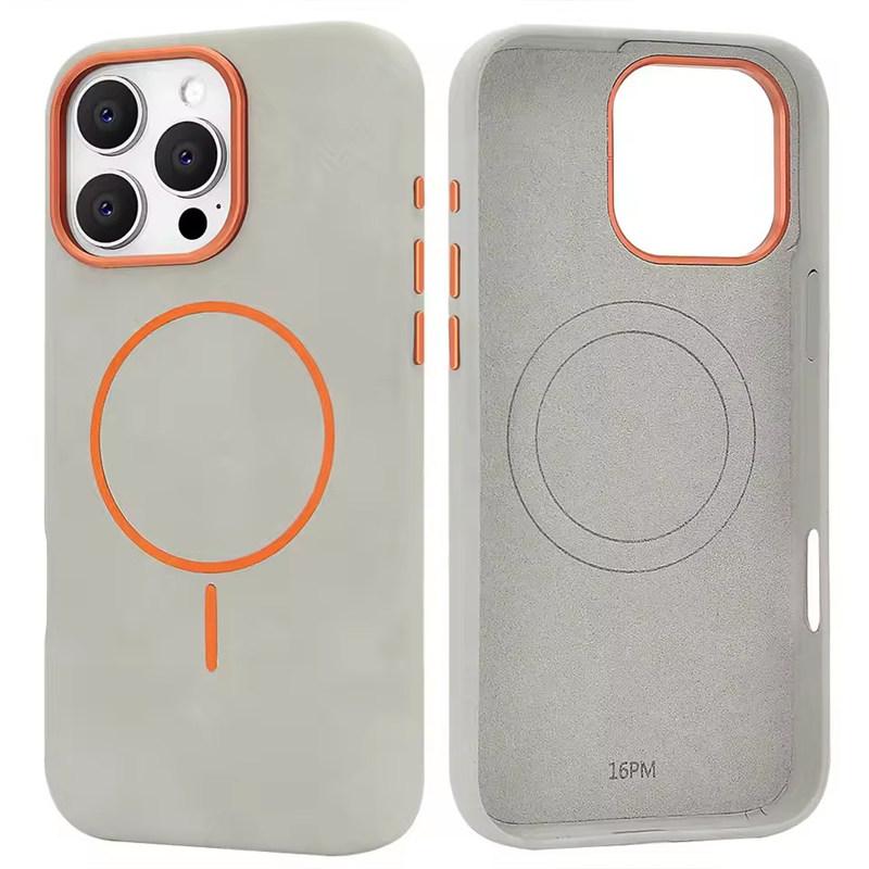 Luxus TPU Leder Magsafe Telefon Fall Für iPhone 16 15 14 13 Pro Max Magnetische Drahtlose Lade Legierung Objektiv Stoßfest Abdeckung