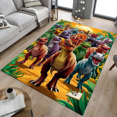 1PC Dinosaur Jurassic Non-Slip Floor Carpet Compatible for Office&Living Room&Bedroom&Dining Room - Flat - Weave Machine-S0370