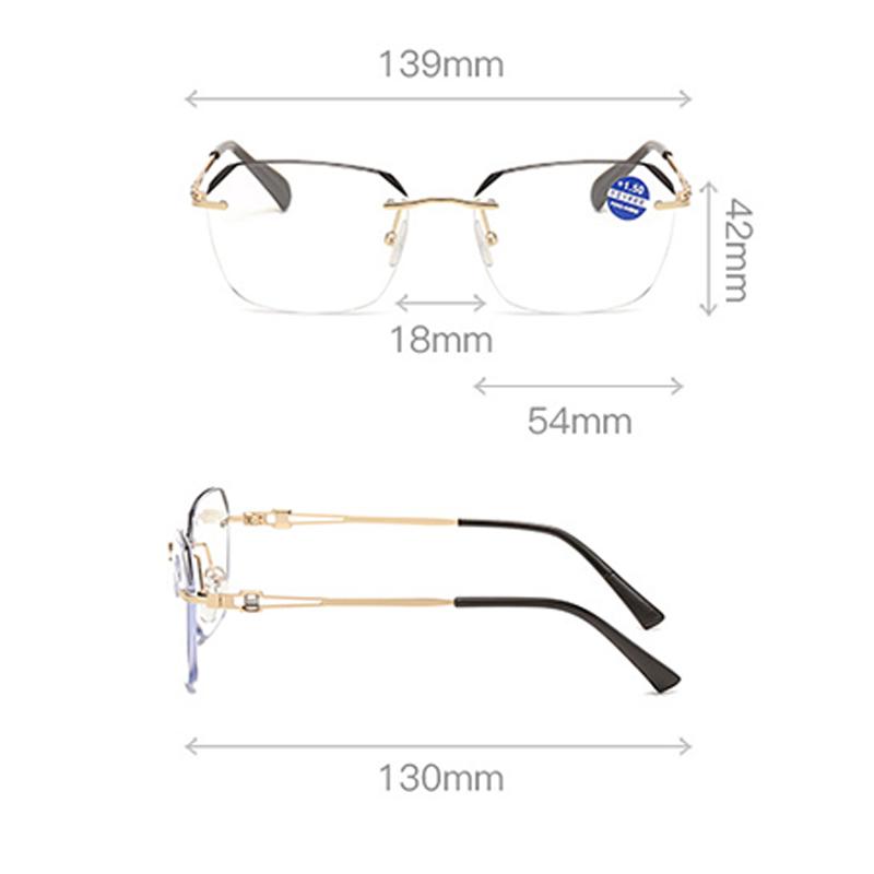 New Frameless Edge-cut Reading Glasses, Anti-blue Light Glasses, Fashionable, High-definition For Middle-aged And Elderly People