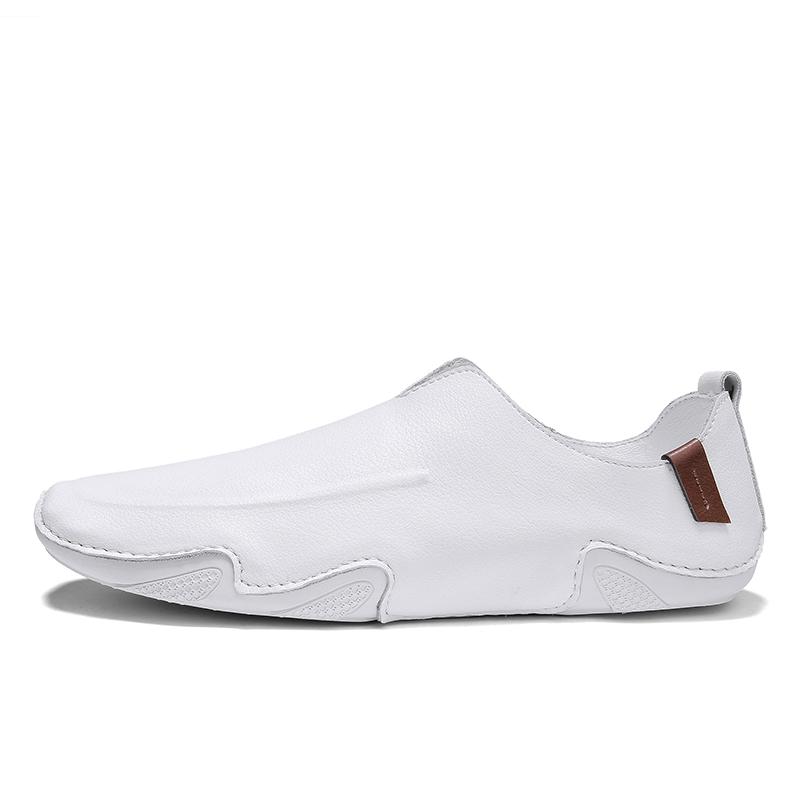 White Black Leather Lazy Driving Comfortable Soft For Men Dress Men'S Formal Shoes Loafers Moccasins Breathable Slip On