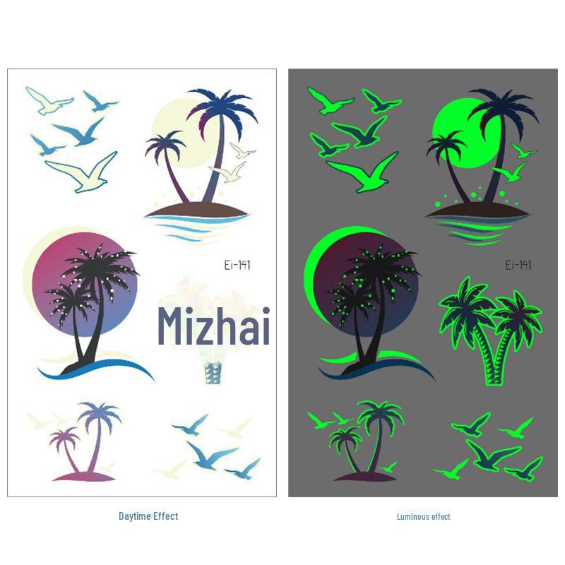 Fantasy Gradient Luminous Butterfly Tattoo Stickers