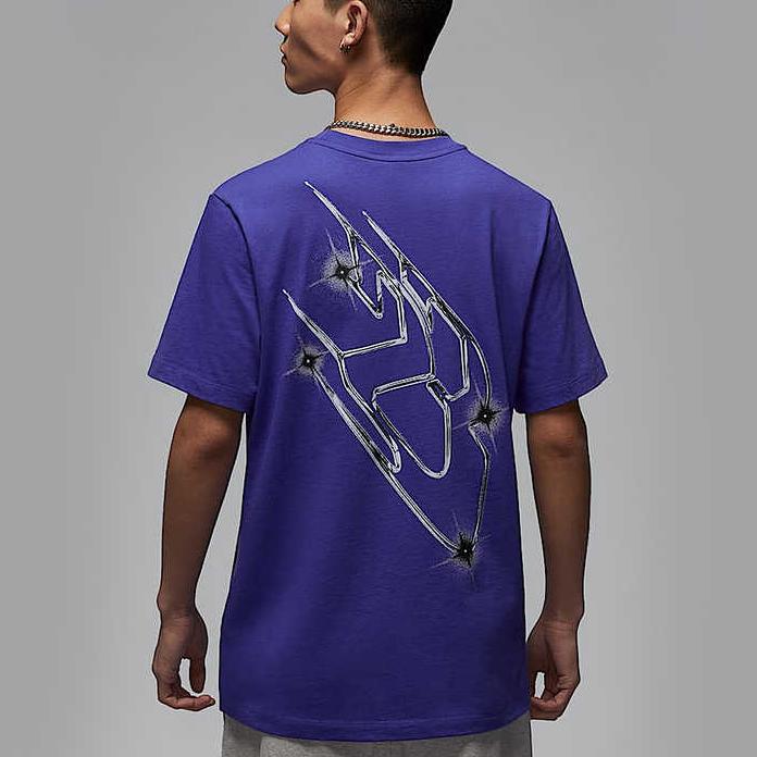 Jordan As M J Sprt Df Ss Crew Logo Round Neck Versatile Short Sleeve T-Shirt Men T-Shirts Purple HJ2398-543