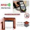Echtes Leder-Geldbörse für Herren, RFID-blockierende Bifold-Reißverschluss-Geldbörsen, obere Schicht Rindsleder, multifunktional, ID-Kreditkartenhalter, Münztasche