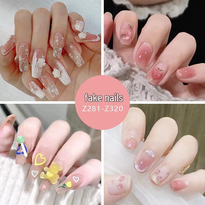

Diamond Wearable Nail Stickers: Bow & Heart 3D Light-Changing
