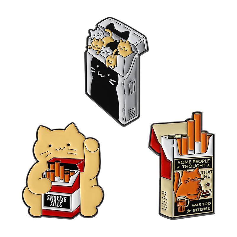 

3-9Pcs/Set Cat Enamel Pins Custom Cute Black Cat Brooches Lapel Badges Clothes Animal Jewelry Gift for Kids Friends