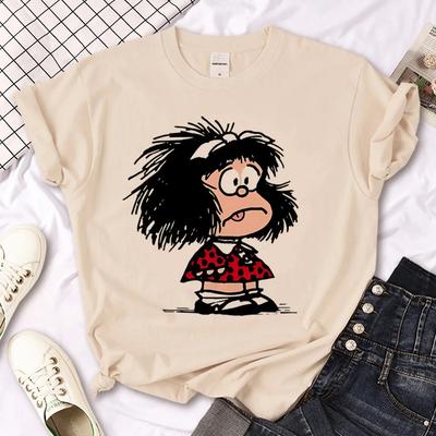 Mafalda T-shirts Women Japanese Tee Female Funny Designer Graphic Clothes  Y2k Top  Shirts for Women