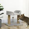 Cat Tree with Jute Scratching Post, Bed and Balls, 48x38x42 cm, Grey