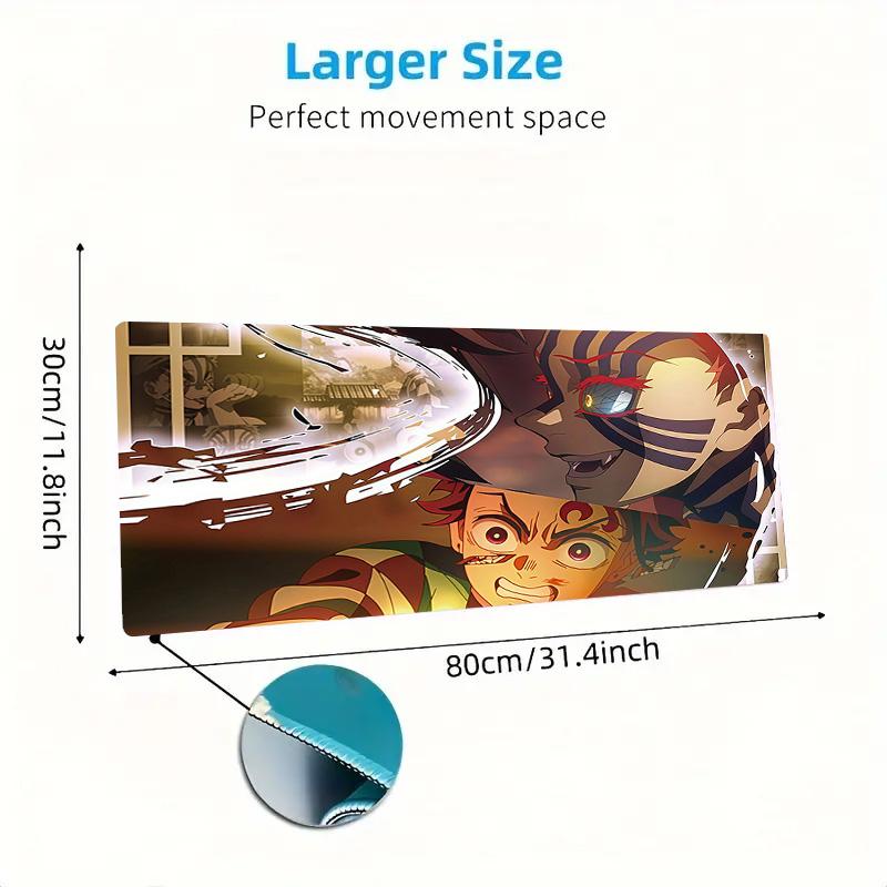 Demon Slayer Print Cushion Non-slip Laptop Tablet Big Mousepad XXL Mat Mini PC Playmat With Lock edge